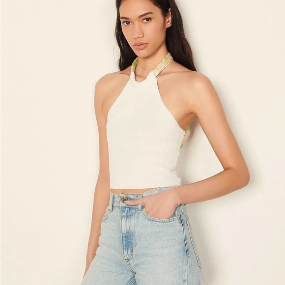 Sandro Tops - White Halter Neck Women's Top